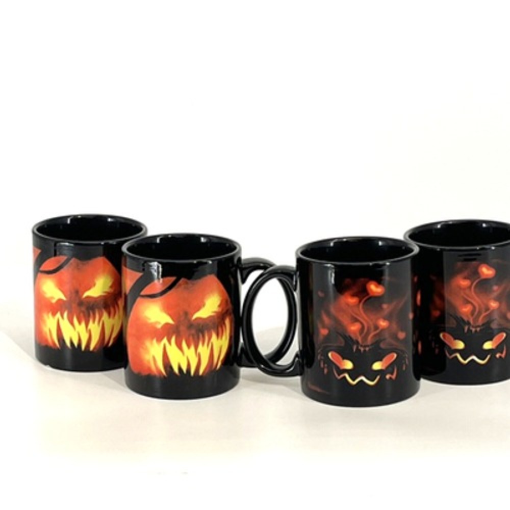 Killer Pumpkins Coffee Mug (4) Cups John Pellico Goth Halloween